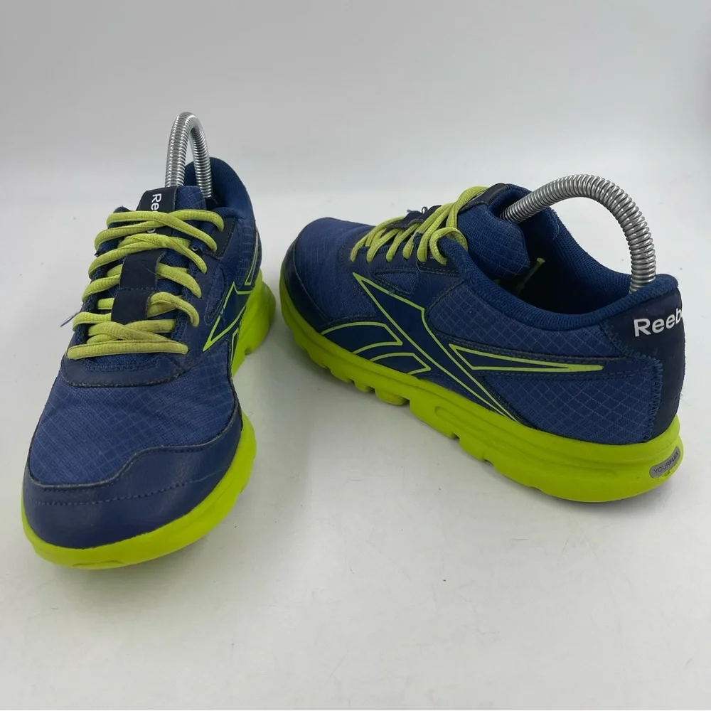 Reebok Kids Your Flex Blue Green Lace-Up Running Shoes - Size 6